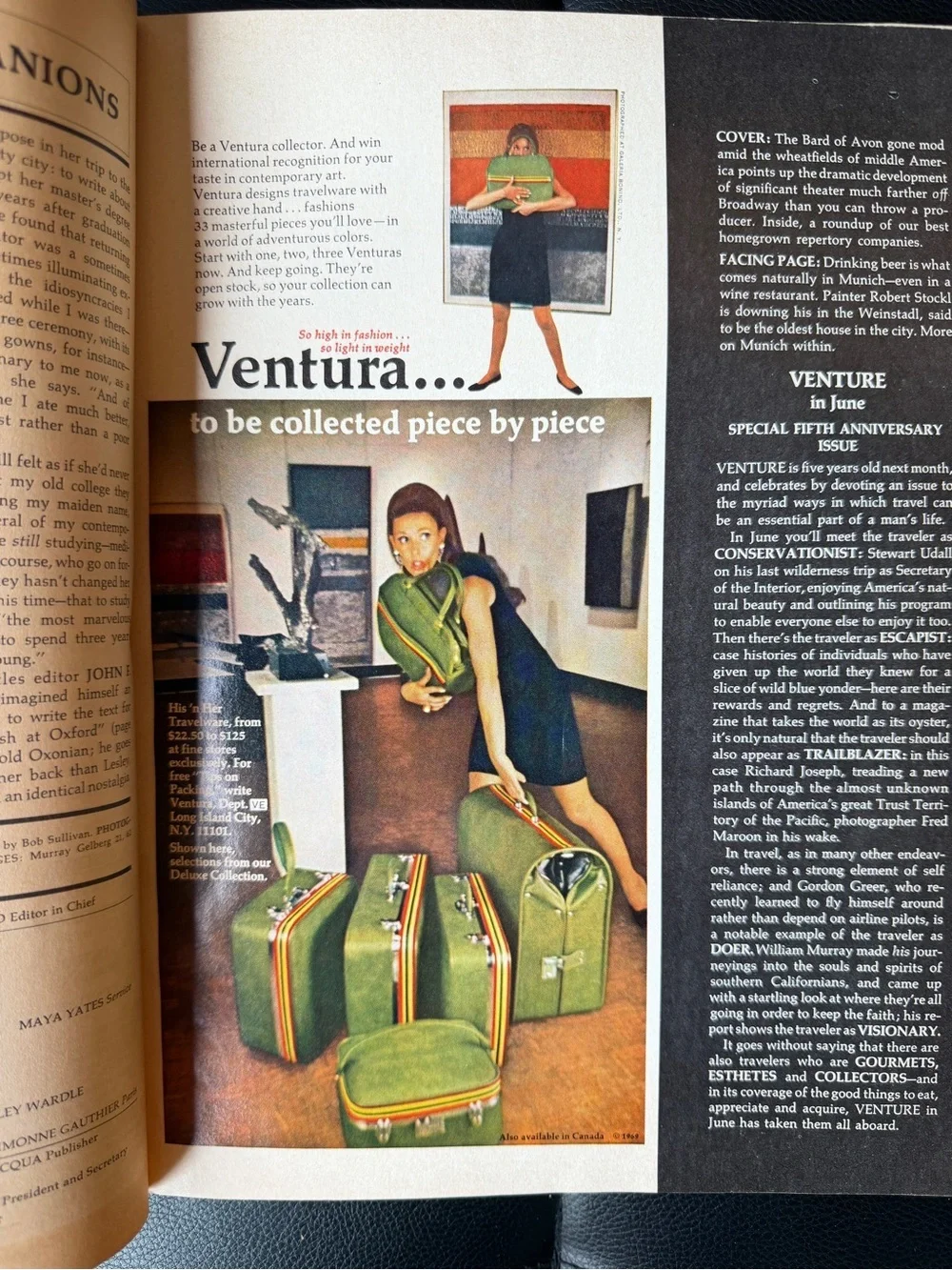 Venture Magazine May 1969 Vintage Travel Magazine Munich South Carolina